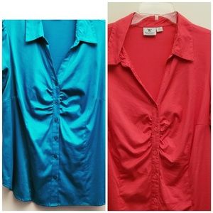 Set of 2 Worthington Woman Stretch  Blouses 1X